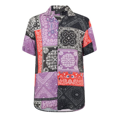 Criminal Damage - Men's Bandana Short Sleeve Dress Shirt