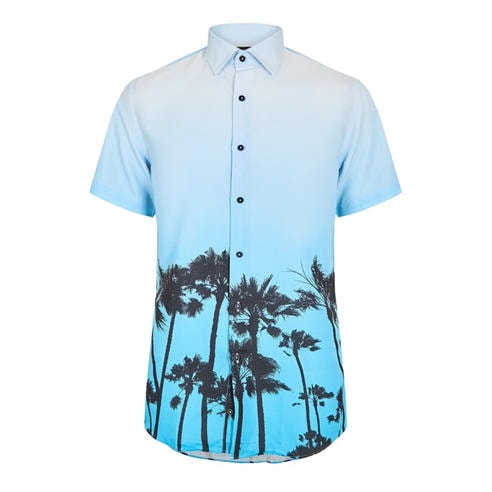 Criminal Damage - Men's Palm Tree Short Sleeve Shirt