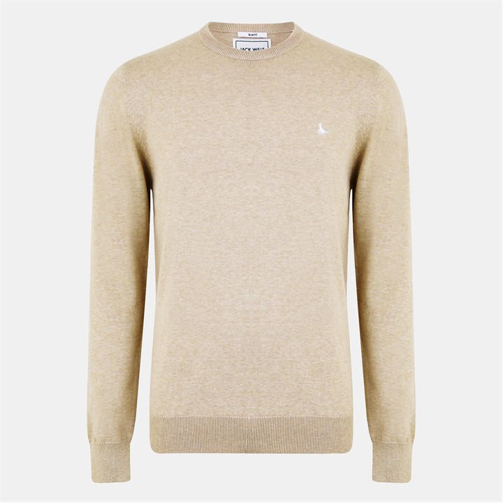Jack Wills Men's Green Seabourne Crew Neck Logo Jumper