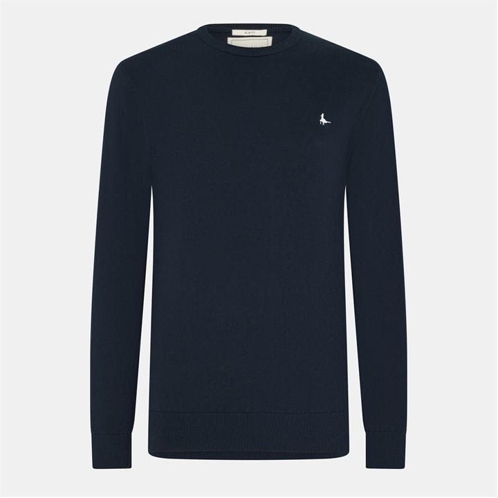Jack Wills Men's Blue Seabourne Crew Neck Logo Jumper