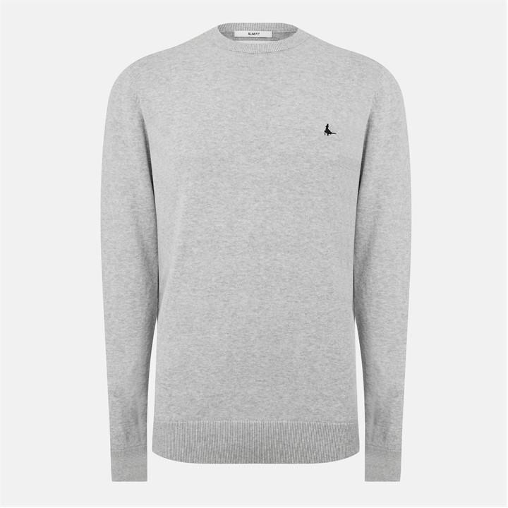 Jack Wills Men's Grey Seabourne Crew Neck Logo Jumper