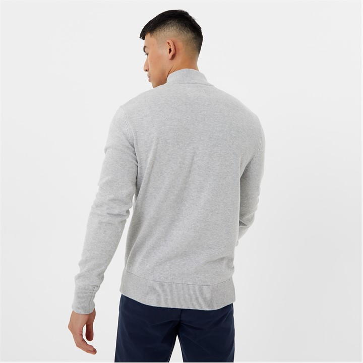 Lt Ash Marl - Jack Wills - Funnel Neck Half Zip Jumper Men