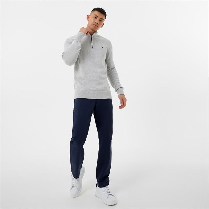 Lt Ash Marl - Jack Wills - Funnel Neck Half Zip Jumper Men