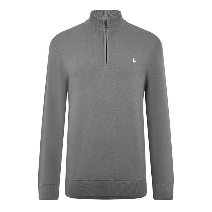 Slate - Jack Wills - Funnel Neck Half Zip Jumper Men