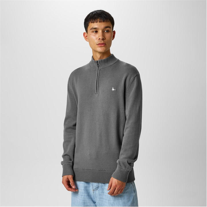 Slate - Jack Wills - Funnel Neck Half Zip Jumper Men