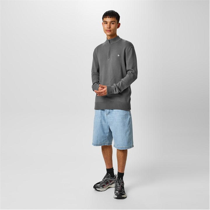 Slate - Jack Wills - Funnel Neck Half Zip Jumper Men