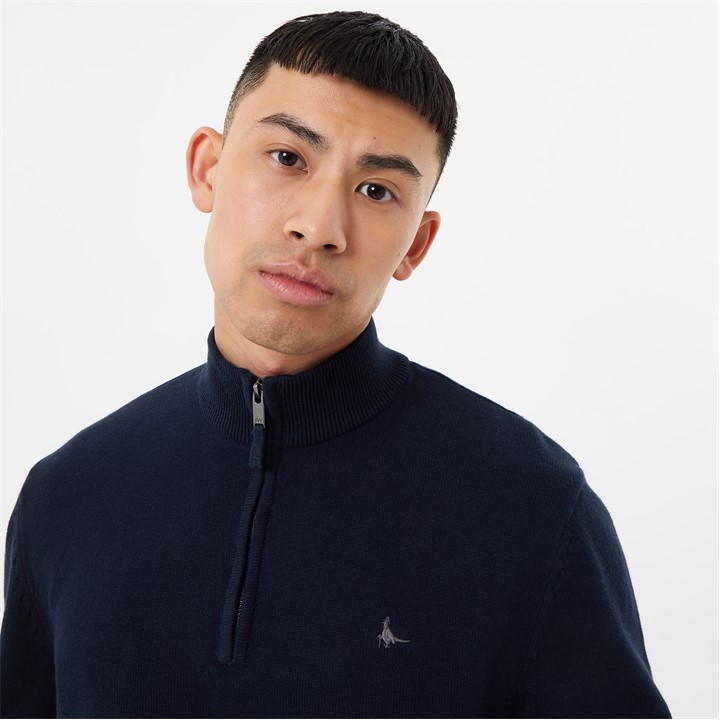 Navy - Jack Wills - Funnel Neck Half Zip Jumper Men