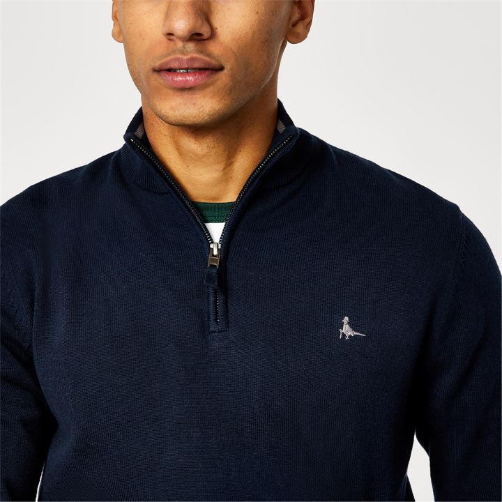 Navy - Jack Wills - Funnel Neck Half Zip Jumper Men