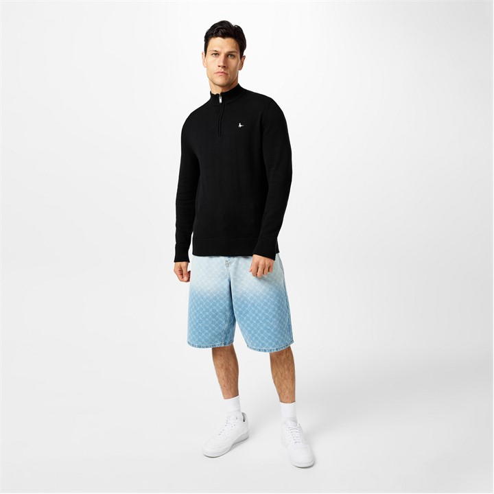 Black - Jack Wills - Funnel Neck Half Zip Jumper Men