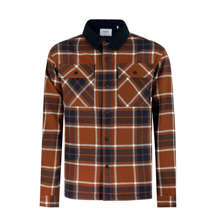 Firetrap Men's Red Borg Check Overshirt Large