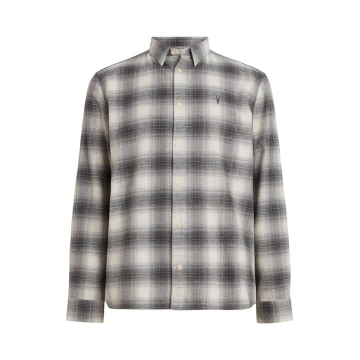 ALLSAINTS OMEGA RELAXED FIT CHECKED FLANNEL SHIR