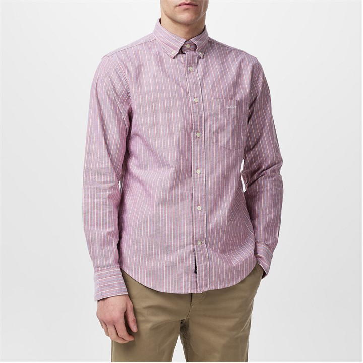 Gant Reg Oxford Stripe Shirt Iron Red M