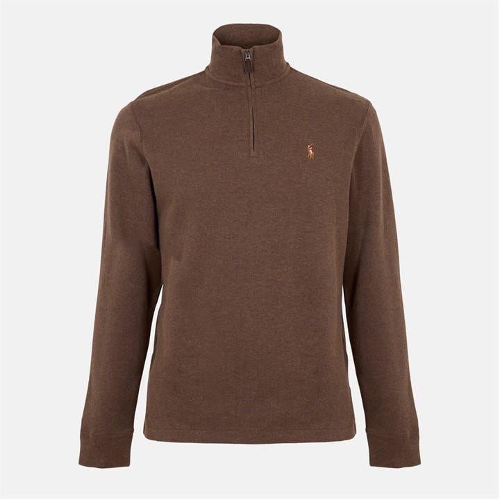 Polo Ralph Lauren Estate Fleece Quarter Zip Sweat In Brown