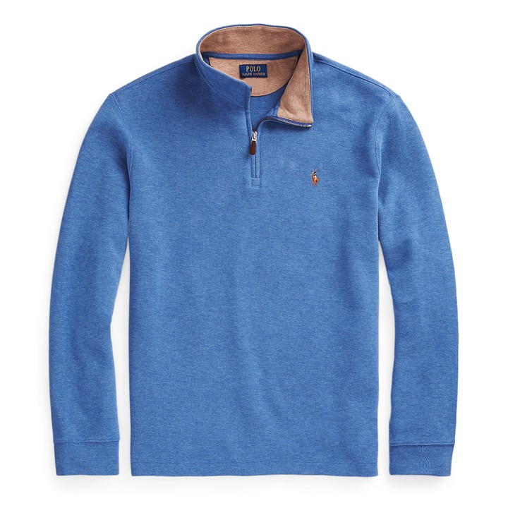 Polo Ralph Lauren Estate Fleece Quarter Zip Sweat In Blue