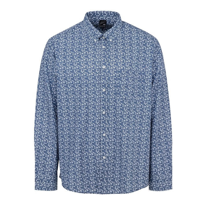 Fabric Men's Blue Classic Poplin Long Sleeve Shirt Medium