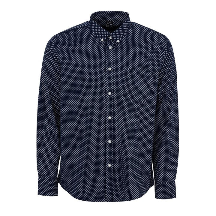 Fabric Men's Blue Classic Poplin Long Sleeve Shirt Medium
