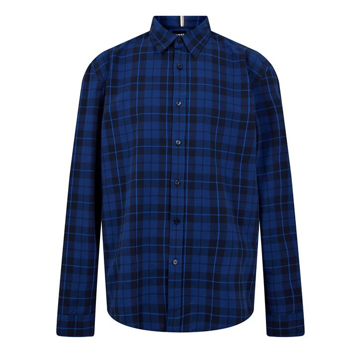 HUGO BOSS MEN'S HBB C LIAM KENT PATTERNED LONG-SLEEVE SHIRT