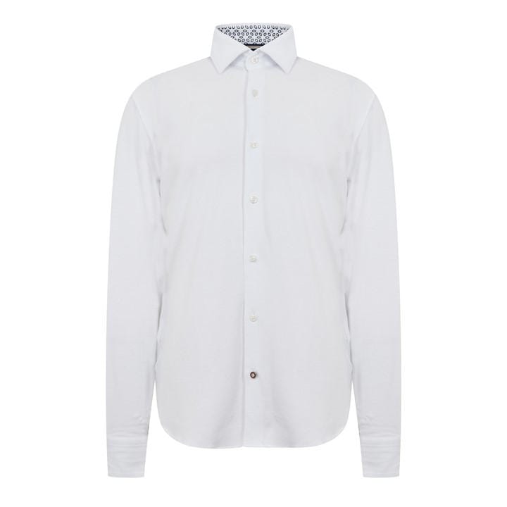 HUGO BOSS MEN'S HBB C-HAL JERS PLAIN LONG-SLEEVE SHIRT