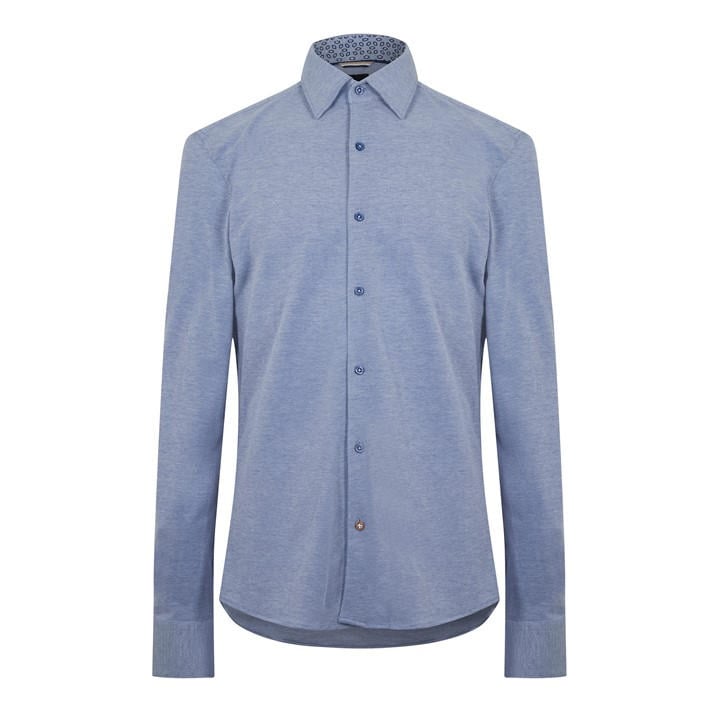 HUGO BOSS MEN'S HBB C-HAL JERS PLAIN LONG-SLEEVE SHIRT