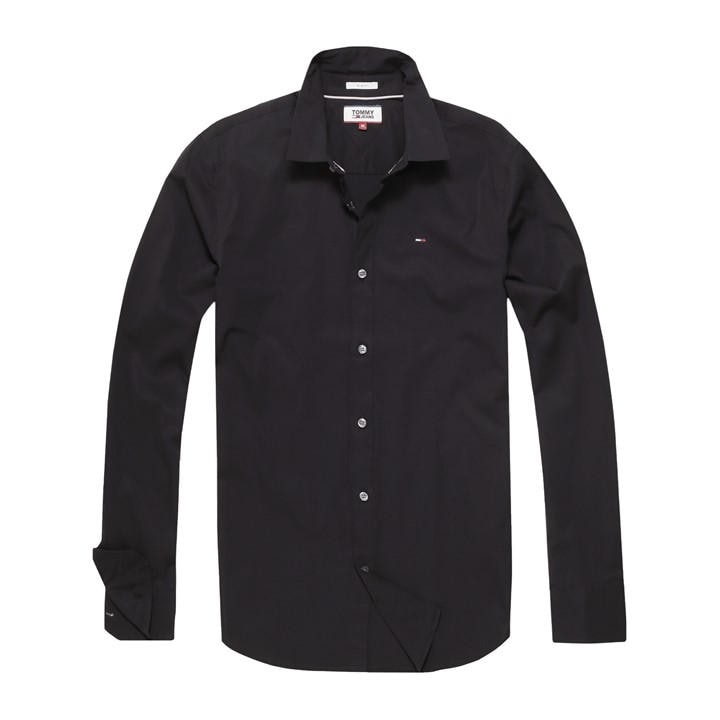 Tommy Jeans Men's Black Stretch Shirt Extra Large