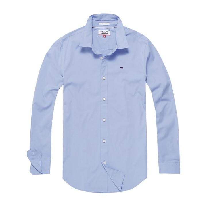 Tommy Jeans Men's Blue Stretch Shirt Extra Large