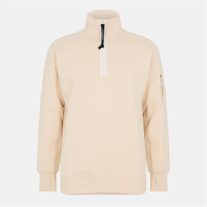 Black 999 - CP COMPANY - Men's Lens Quarter-Zip Fleece Top