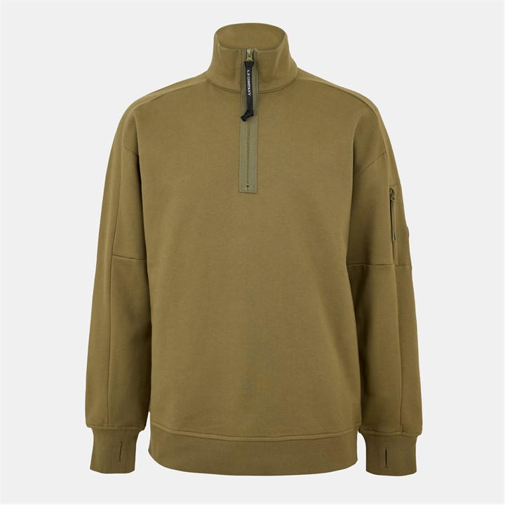 Black 999 - CP COMPANY - Men's Lens Quarter-Zip Fleece Top