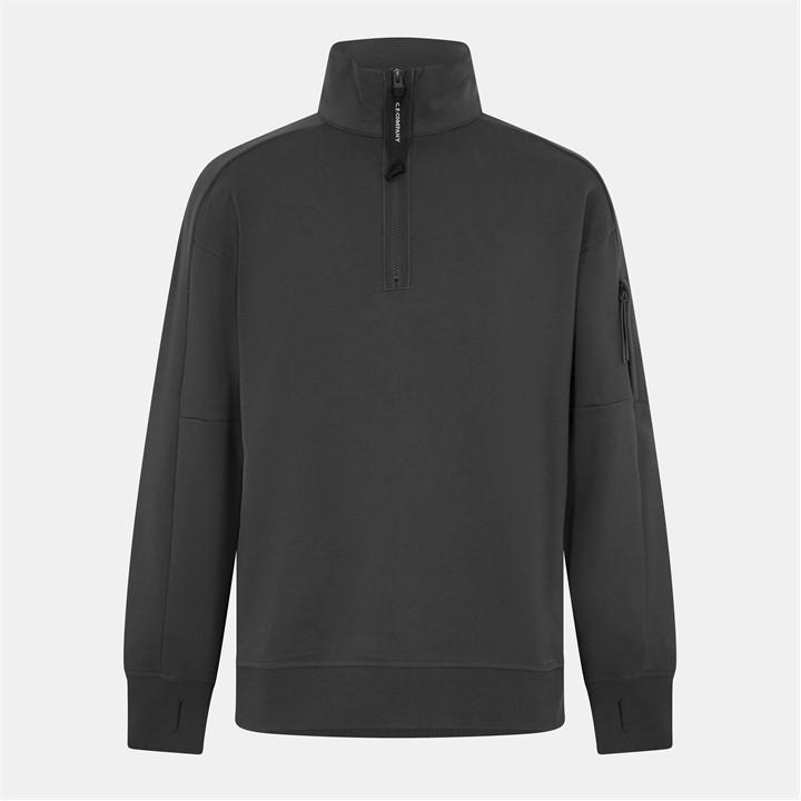 Black 999 - CP COMPANY - Men's Lens Quarter-Zip Fleece Top