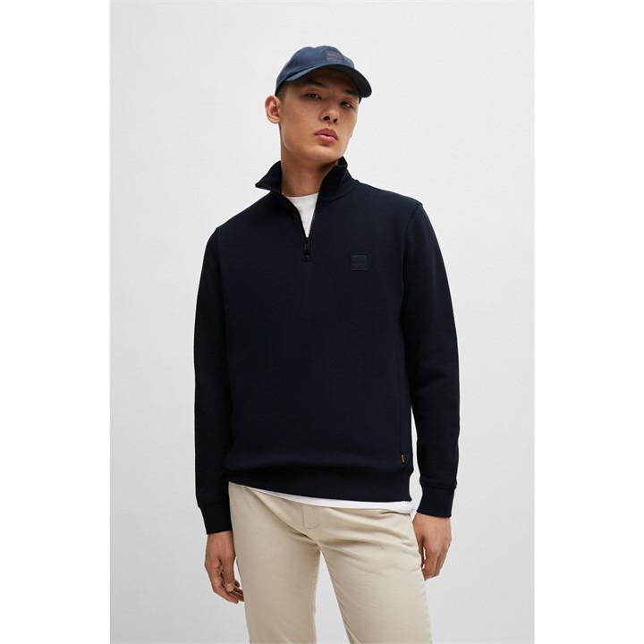 Dark Blue 404 - Boss - Zetrust quarter Sweater Mens