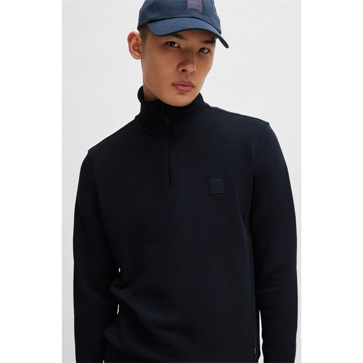 Dark Blue 404 - Boss - Zetrust quarter Sweater Mens