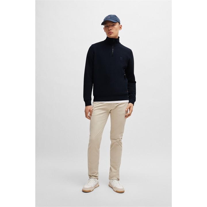 Dark Blue 404 - Boss - Zetrust quarter Sweater Mens