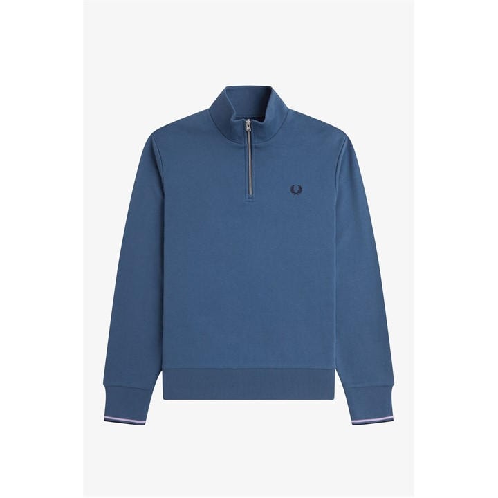 Fred Perry Half Zip Top In Blue