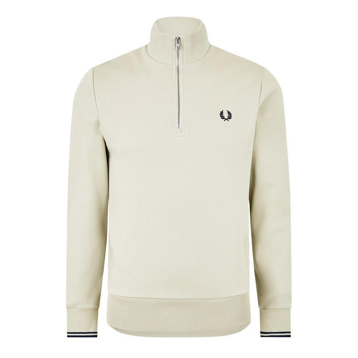 Fred Perry Half Zip Top In Black