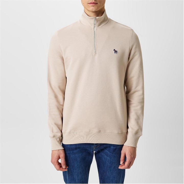 Ps Paul Smith Men's Cream Half Zip Sweatshirt Large