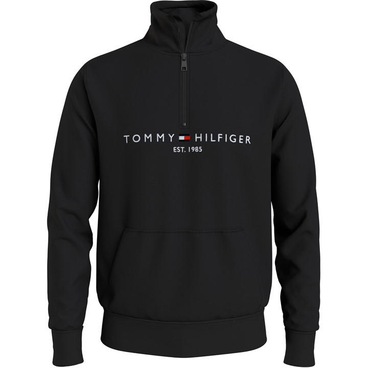 Tommy Hilfiger Men's Black Logo Mockneck Sweatshirt 2XL