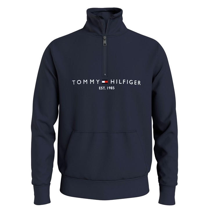 Tommy Hilfiger Men's Blue Logo Mockneck Sweatshirt 2XL