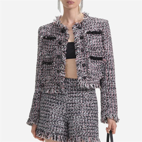 SELF PORTRAIT - Women's Fringed Buckle Blazer