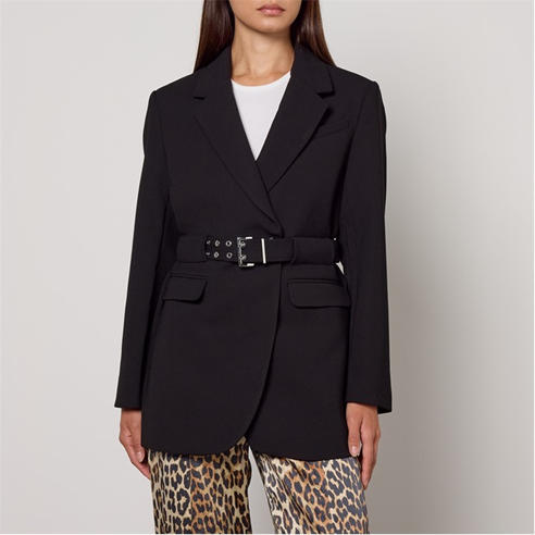 GANNI - Women's Crepe Belt Blazer