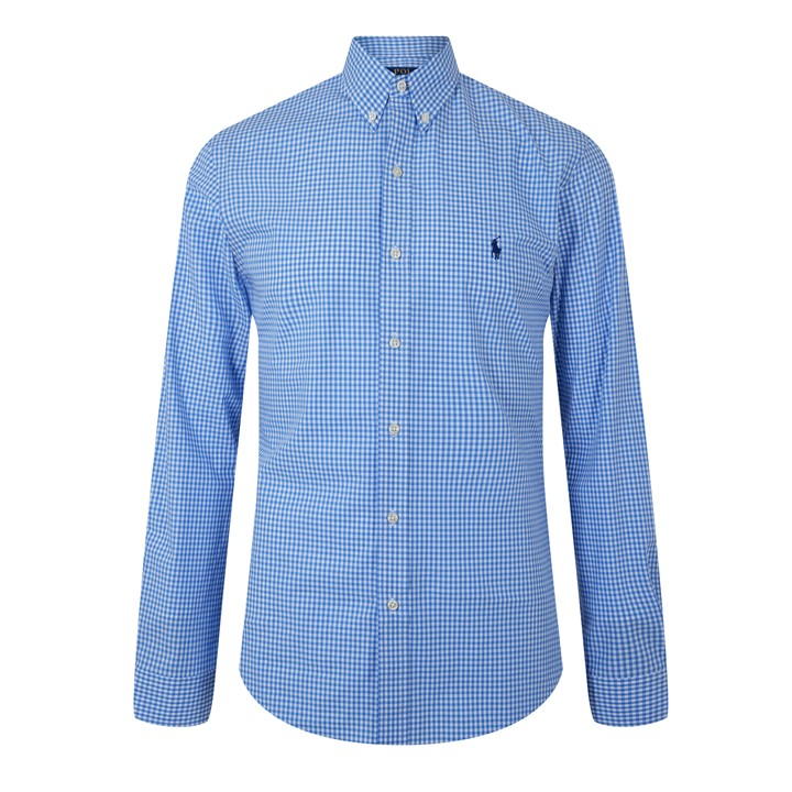 POLO RALPH LAUREN GINGHAM POPLIN SLIM FIT SHIRT