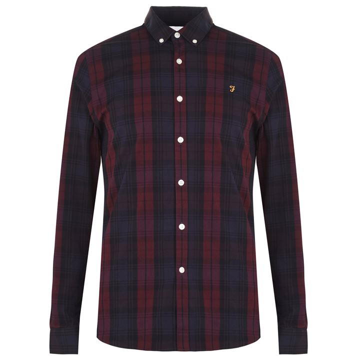 Farah Red 626 - Farah - Brewer Checked Shirt