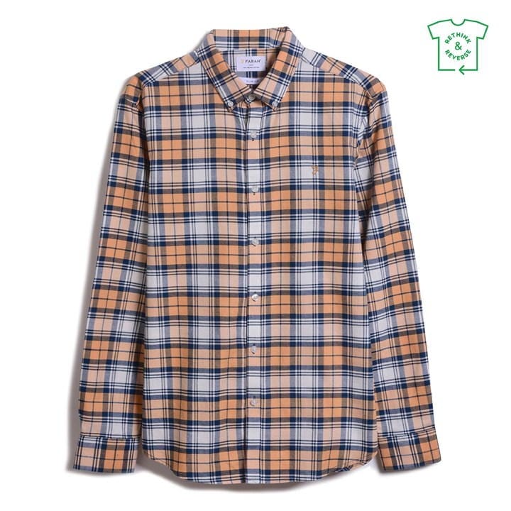 Vintage Orange - Farah - Brewer Checked Shirt