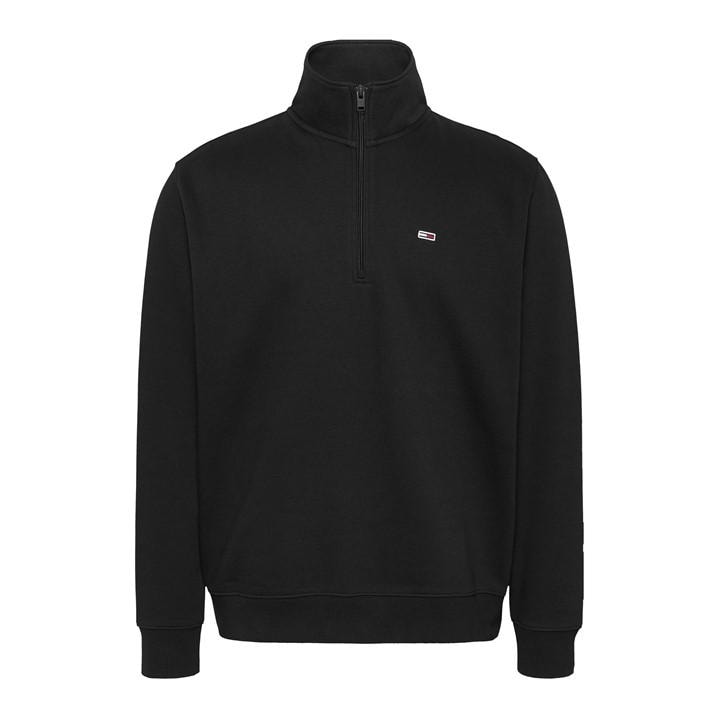 Tommy Jeans Men's Black Flag Quarter Zip Fleece