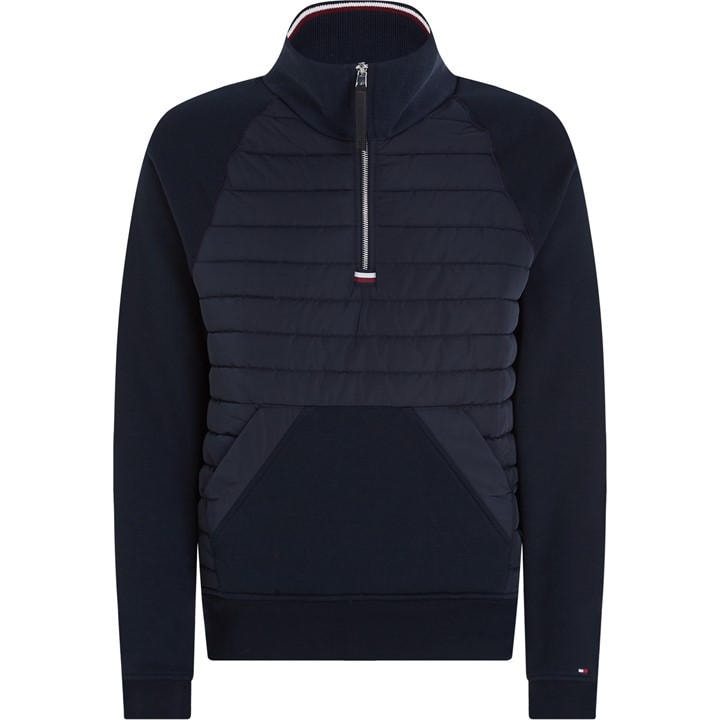 TOMMY HILFIGER IXED MEDIA HALF ZIP FLEECE TOP