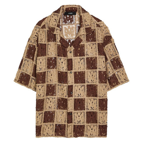 Amiri - AMIRI CHECK LACE CAMP SHIRT