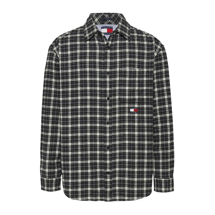 TOMMY JEANS M BADGE FLANNEL SHIRT EX