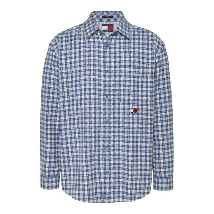 TOMMY JEANS M BADGE FLANNEL SHIRT EX
