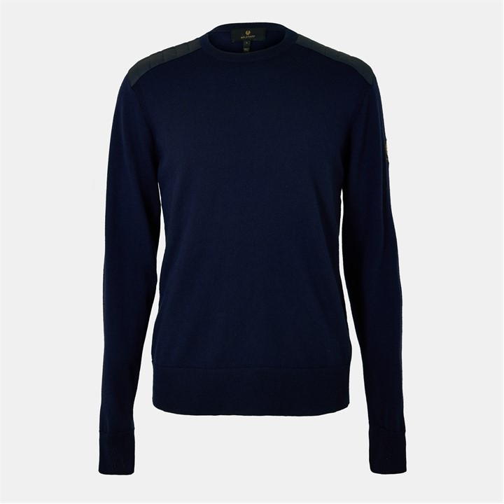 Belstaff Men's Blue Kerrigan Crewneck Jumper Large