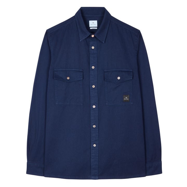 Ps Paul Smith Men's Blue Zebra Over-Shirt Large