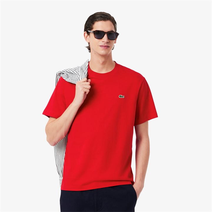 Red 240 - Lacoste - Men's Regular Fit Small Logo T-Shirt