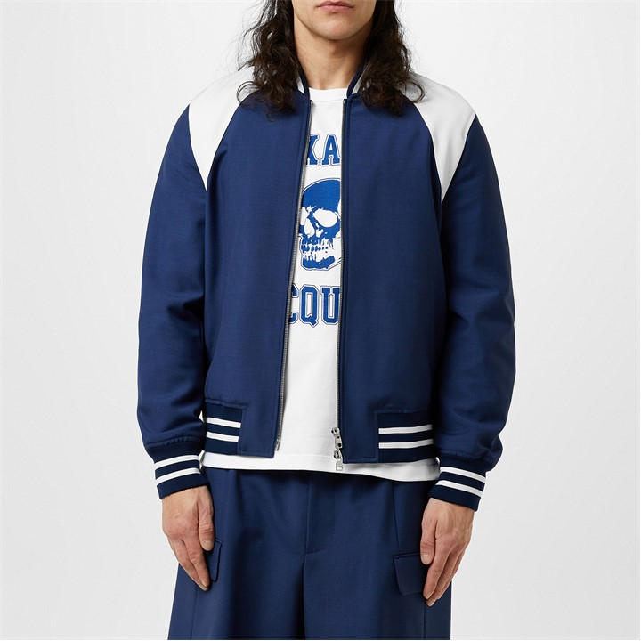 Alexander Mcqueen Panelled Wool And Mohair-blend Bomber Jacket In Multicolor